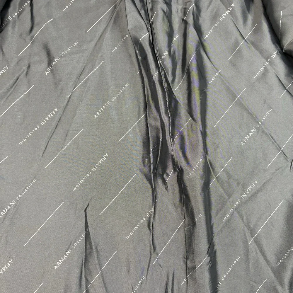 Armani Collezioni Su Misura Sport Coat 50R IT Gray Blue Windowpane Wool Italy